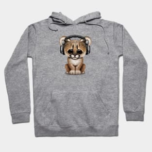 Cute Cougar Cub Dj Wearing Headphones Hoodie